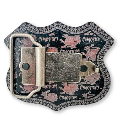 Chaosium Shield - Leather Belt Buckle