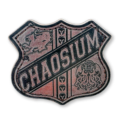 Chaosium Shield - Leather Belt Buckle