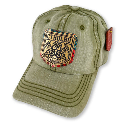 Chaosium Cthulhu For Pres Shield - Army Green Vintage Style Hat