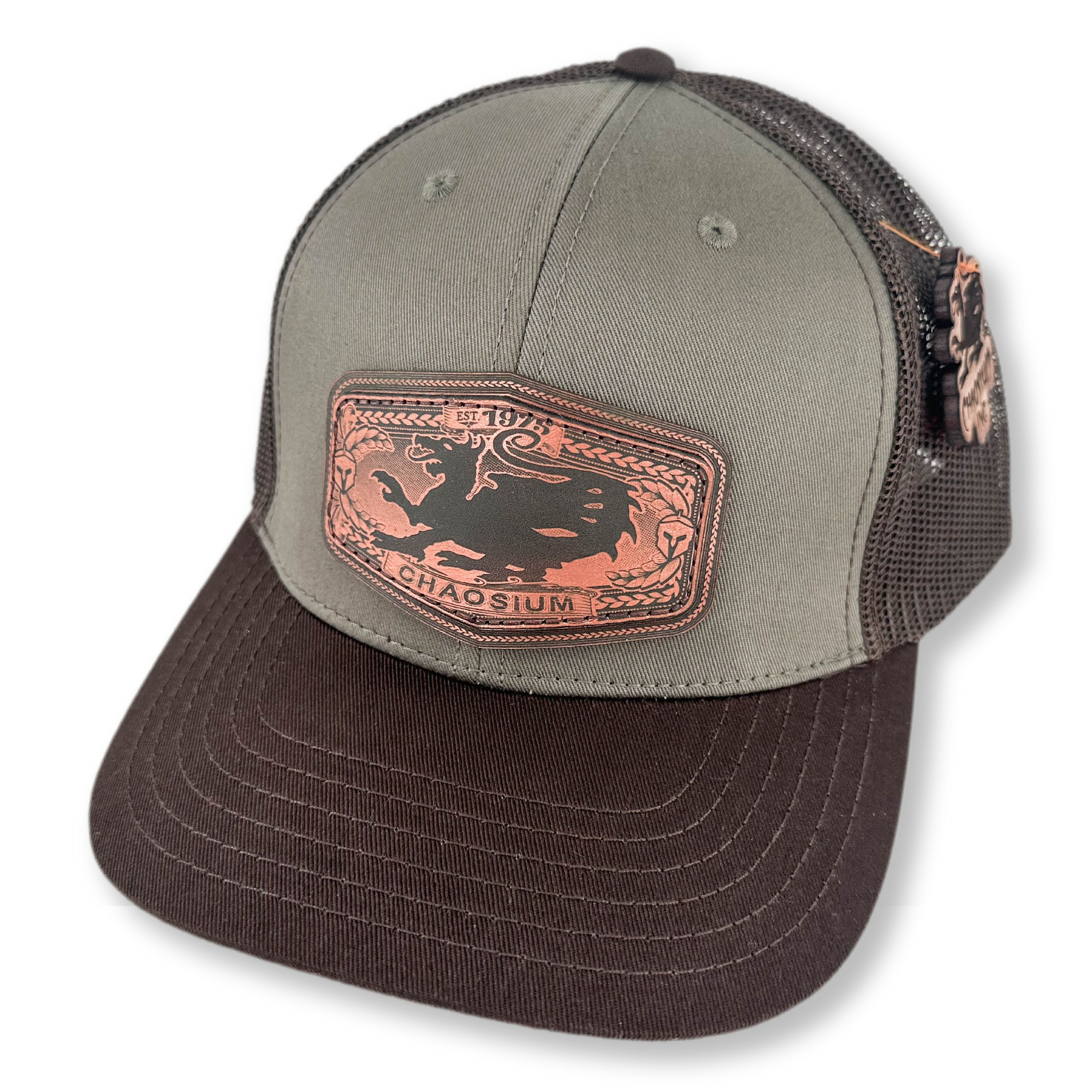 Chaosium Est. 1975 Dragon Shield - Khaki & Brown Trucker Hat Style